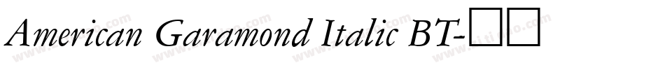American Garamond Italic BT字体转换